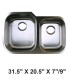 LS-68R Double Bowl Kitchen Sink