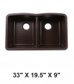 LS-GC88 Double Bowl Granite Composite Sink Coffee