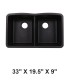 LS-GC88 Double Bowl Granite Composite Sink Black