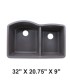 LS-GC68 Double Bowl Granite Composite Sink Gray