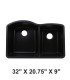 LS-GC68 Double Bowl Granite Composite Sink Black