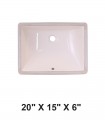 LS-C7M Undermount Rectangular Ceramic Sink Bisque