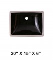 LS-C6MBL Undermount Rectangular Ceramic Sink Black